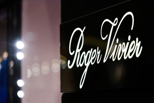 Roger Vivier Logo Displayed On A Facade Of A Store In Milan.