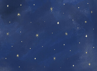 宇宙　星空　イラスト © まるこ くり