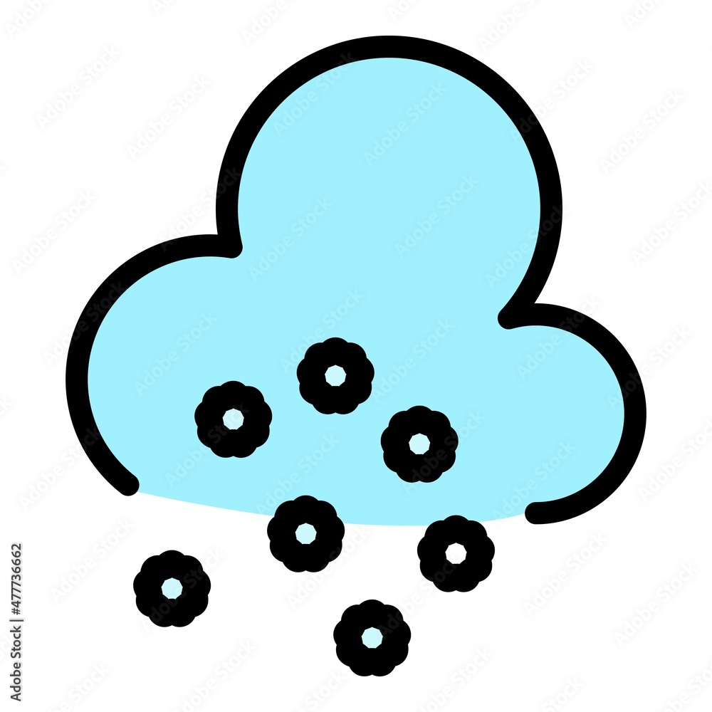 Aufkleber snowflake cloud icon. outline snowflake cloud vector icon color flat isolated