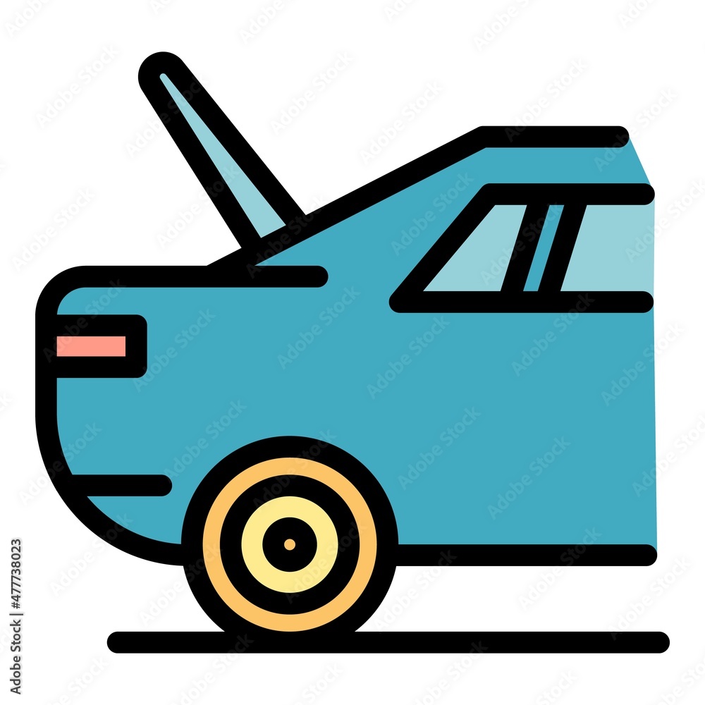 Canvas Prints car with open trunk icon. outline car with open trunk vector icon color flat isolated