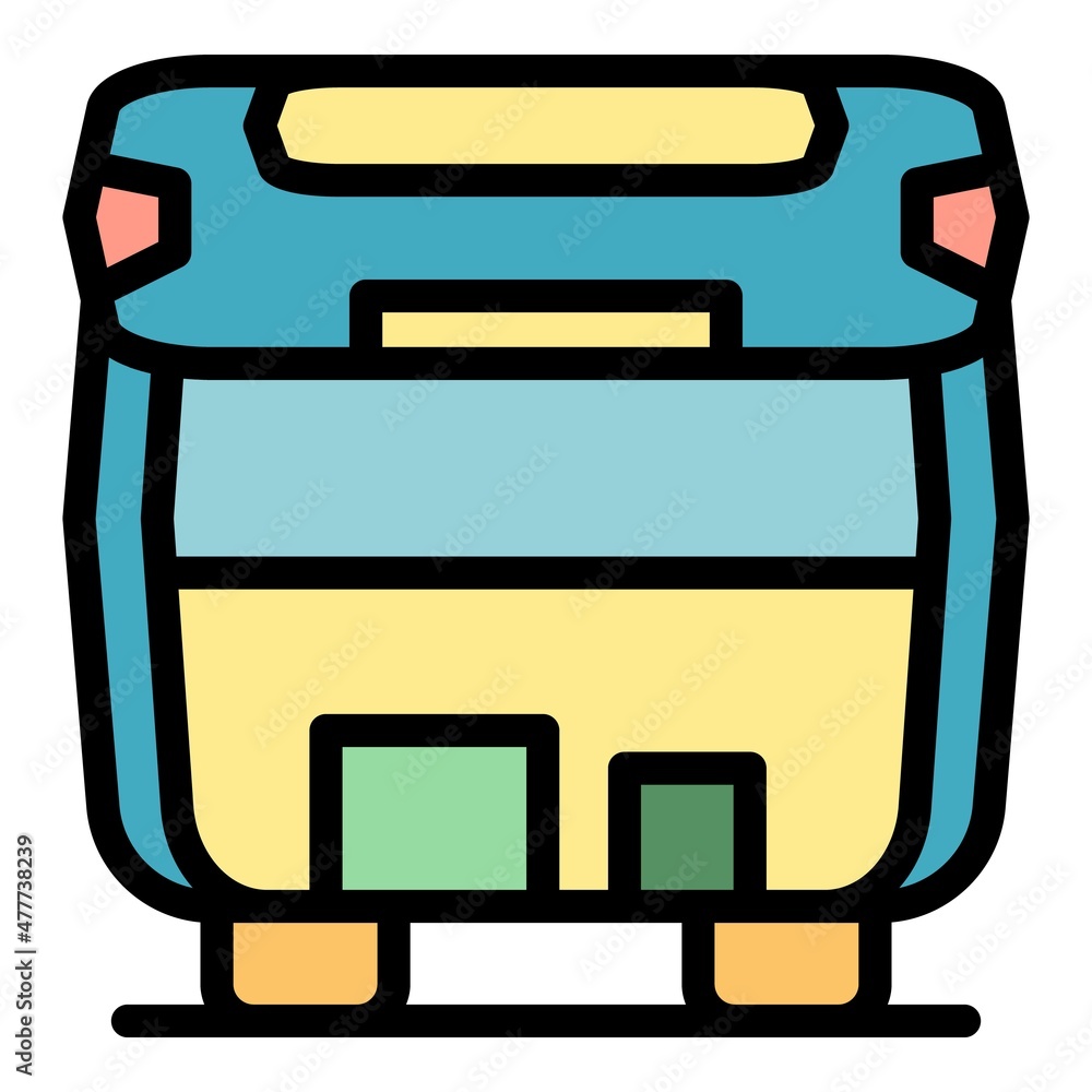 Poster empty car trunk icon. outline empty car trunk vector icon color flat isolated