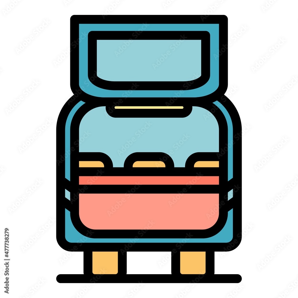 Poster vehicle boot icon. outline vehicle boot vector icon color flat isolated