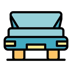 Car boot door icon. Outline car boot door vector icon color flat isolated