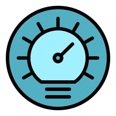 Automobile dashboard icon. Outline automobile dashboard vector icon color flat isolated