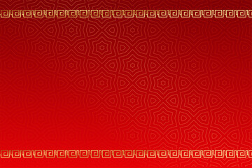 red chinese pattern background with golden borders