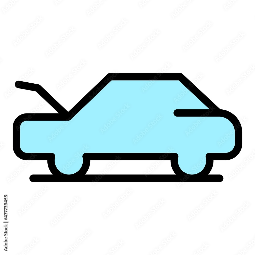 Poster open front dashboard icon. outline open front dashboard vector icon color flat isolated