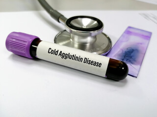 Blood sample tube for cold agglutinin disease (CAD), autoimmune hemolytic anemia.