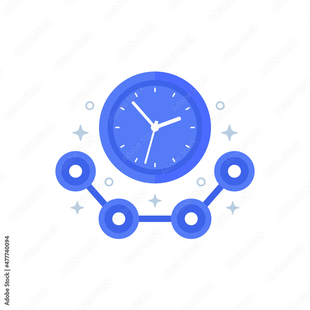 Poster time tracking icon with a clock