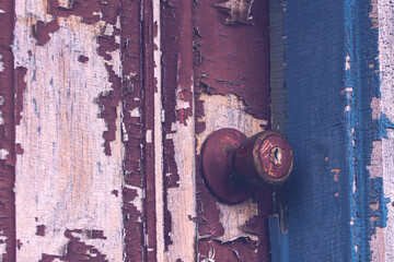 Modern Painted Doorknob on Old Door