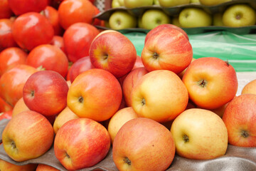 Naklejka na ściany i meble Close up of fresh apple i display for sale 