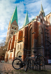 Naklejka na ściany i meble Church with bikes in Germany 