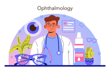 Ophthalmologist concept. Idea of eyesight check and treatment.