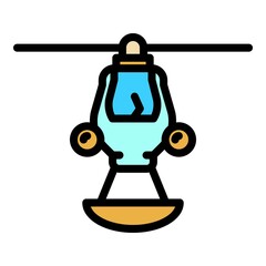 Help rescue helicopter icon. Outline help rescue helicopter vector icon color flat isolated
