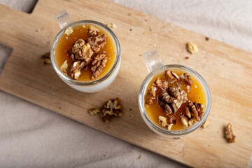 Greek yogurt with honey and walnuts
