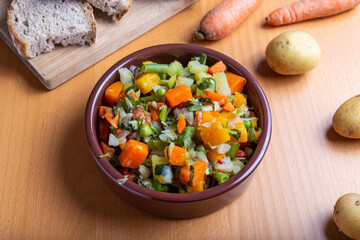 Minestrone soup with mixed vegetables. Ideal like detox food. Vegan food.
