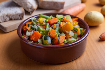 Minestrone soup with mixed vegetables. Ideal like detox food. Vegan food.