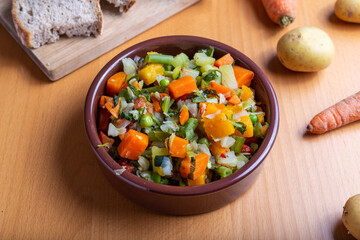 Minestrone soup with mixed vegetables. Ideal like detox food. Vegan food.