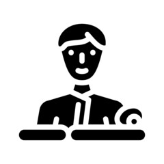 masseur business glyph icon vector. masseur business sign. isolated contour symbol black illustration