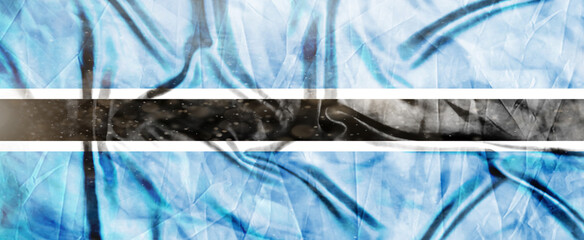 Botswana flag, Realistic waving fabric flag, Flag Background texture, 3d illustration.