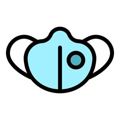 Medical face mask icon. Outline medical face mask vector icon color flat isolated