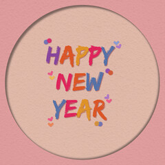 Happy New Year vector illustration design with paper effect.