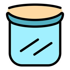 Hospital face shield icon. Outline hospital face shield vector icon color flat isolated