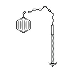 Abstract Black Simple Line Brush Weapon Doodle Outline Element Vector Design Style Sketch Isolated On White Background Illustration For War, Battle