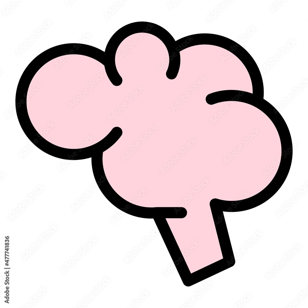 Poster memory brain icon. outline memory brain vector icon color flat isolated