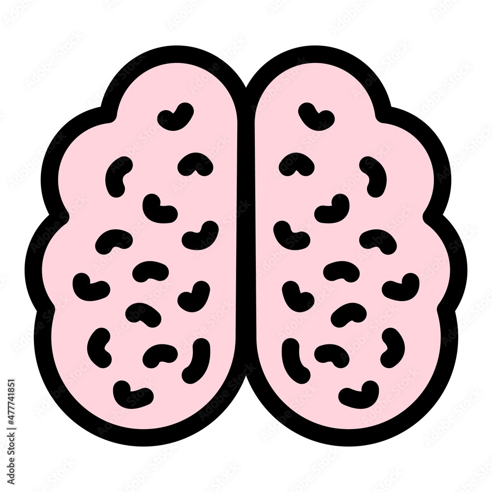Aufkleber system brain icon. outline system brain vector icon color flat isolated