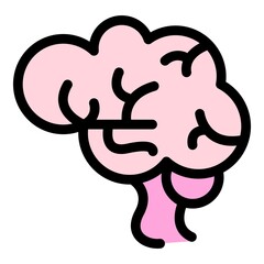 Body brain icon. Outline body brain vector icon color flat isolated