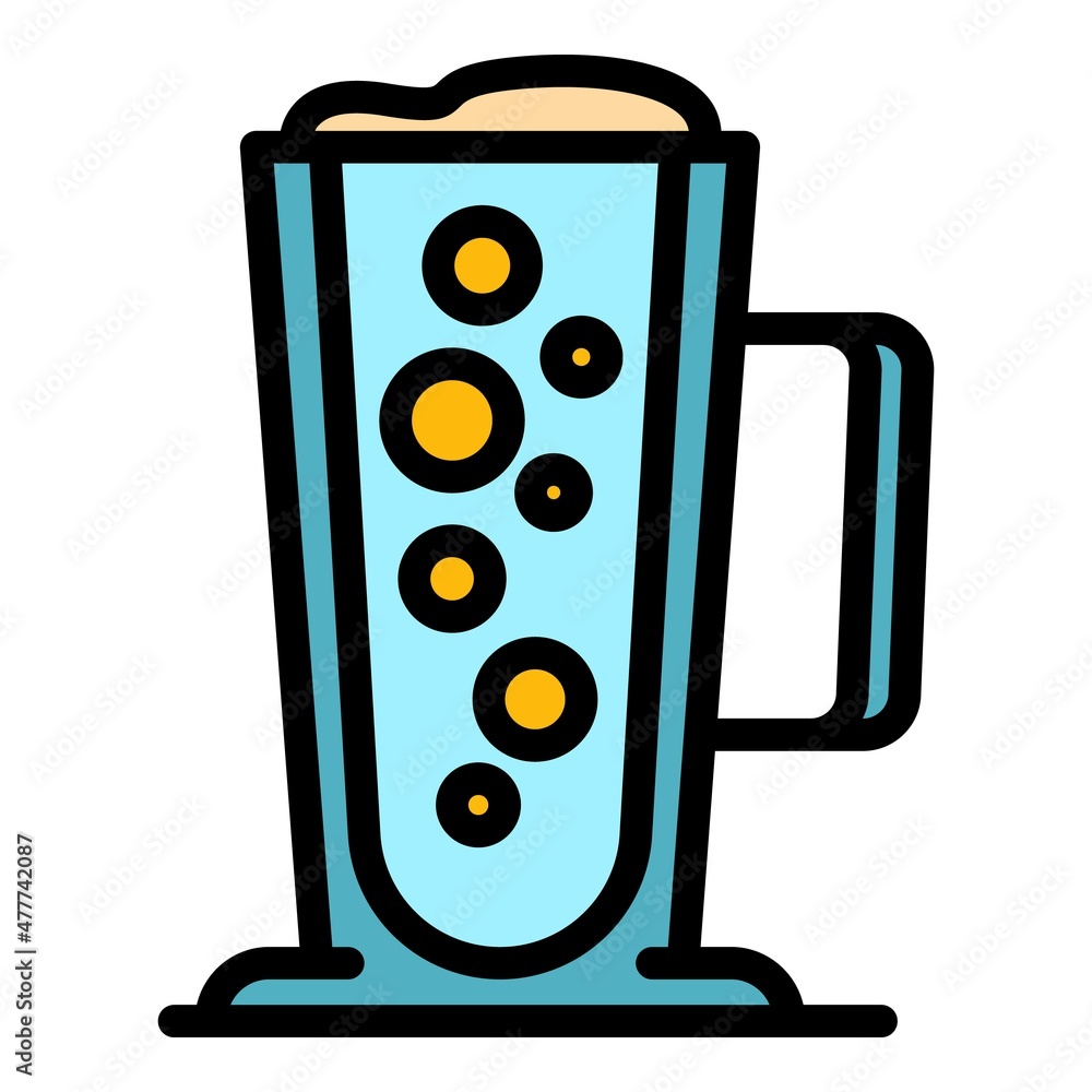 Aufkleber ice latte icon. outline ice latte vector icon color flat isolated