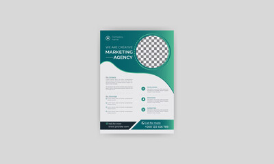 Business flyer design corporate flyer template geometric shape poster design brochure gradient abstract magazine background space for photo in A5 size