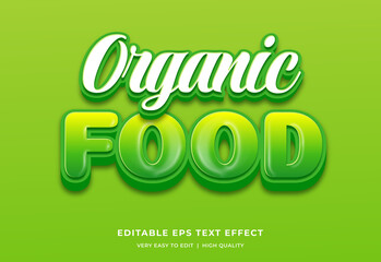 Organic Food Editable Text Style Effect Premium Vector