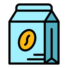 Latte pack icon. Outline latte pack vector icon color flat isolated