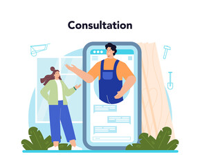 Constructor online service or platform. House and road building process