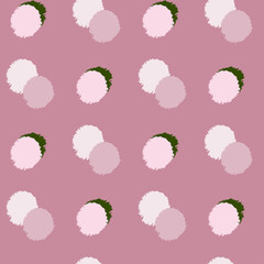 Pom poms of seamless pattern. Hand drawn cute background.