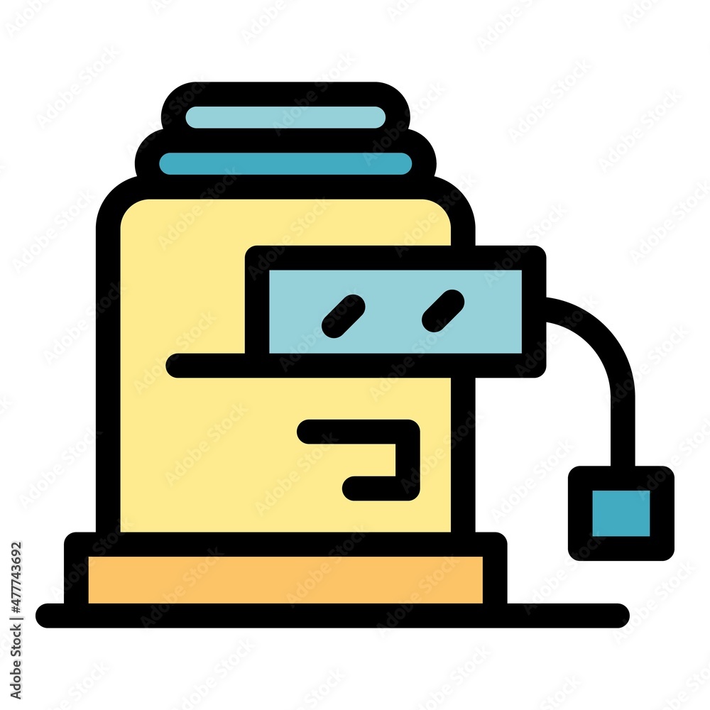 Poster factory compressor icon. outline factory compressor vector icon color flat isolated