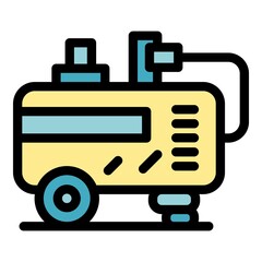Garage compressor icon. Outline garage compressor vector icon color flat isolated