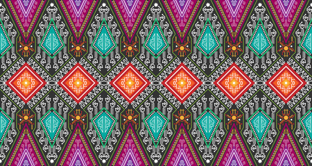 Geometric Abstract shapes pattern in ethnic style EP.13