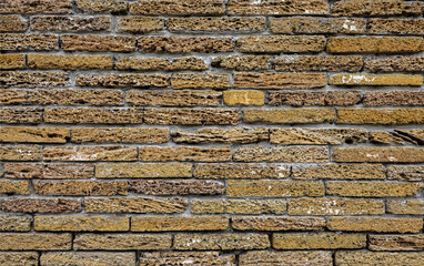 limestone wall - front view, many blocks