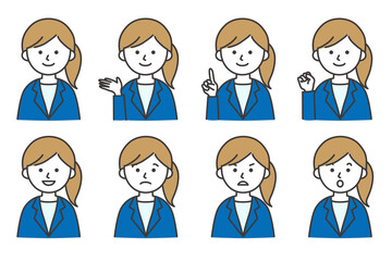 女性 スーツ カットソー シャツ 会社員 ビジネス イラスト ベクター AI 素材