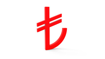 Red TL icon on a white isolated background