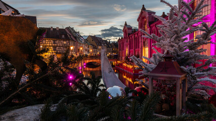 Christmas decoration in Colmar in france on December 22th 2021