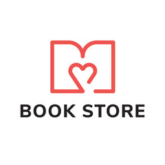 Letter M with Heart Shape Logo Concept