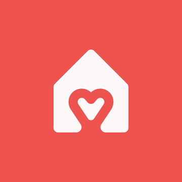 House with Heart Symbol for Real Estate House