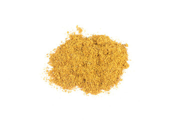 A small pile of Curry powder isolated on white
