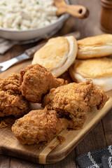 Crispy fried chiken leg and thigh