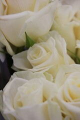 white roses bouquet