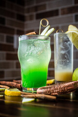 Perfect Burger Classic Bacon Homemade Artisan Tomato Sauce Sausage Melted Cheese Milk Shake Onion Chicken Meat Pasta Shrimp Restaurant Menu Gourmet on a wooden table