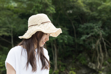 Girl with a straw hat